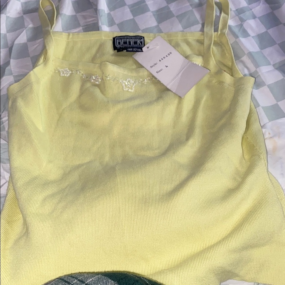 Berek Yellow Crop Embellished Camisole